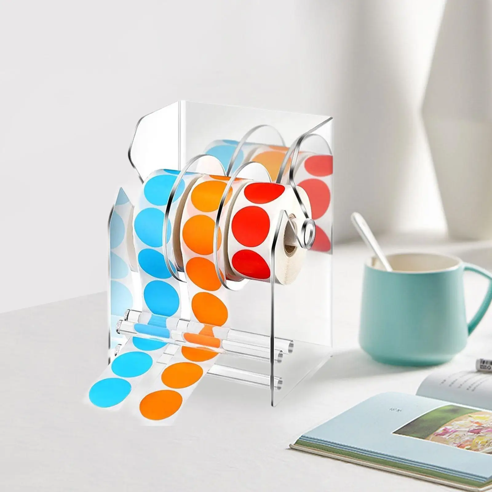 large-acrylic-label-dispenser-sticker-roll-holder-machine-adjustable-tape-organizer-for-desktop-accessories