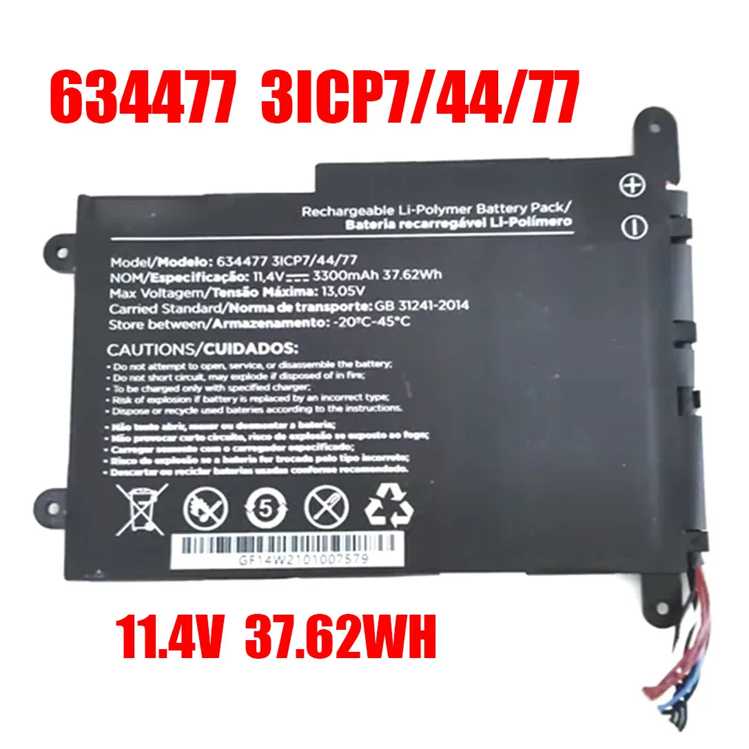 Batería para portátil 634477 3ICP7/44/77 11,4 V 3300MAH 37.62WH, nueva