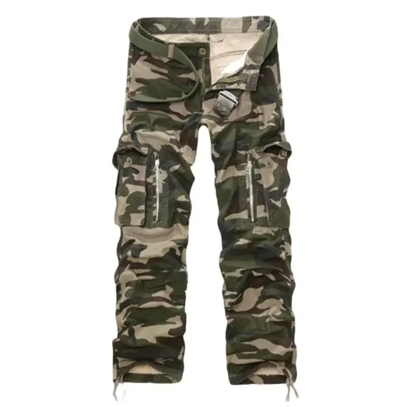 Cargo Pants Men Camouflage Tactical Cotton Trousers Casual Pants Men Cargo Joggers Multi Pocket Trousers Military Straight