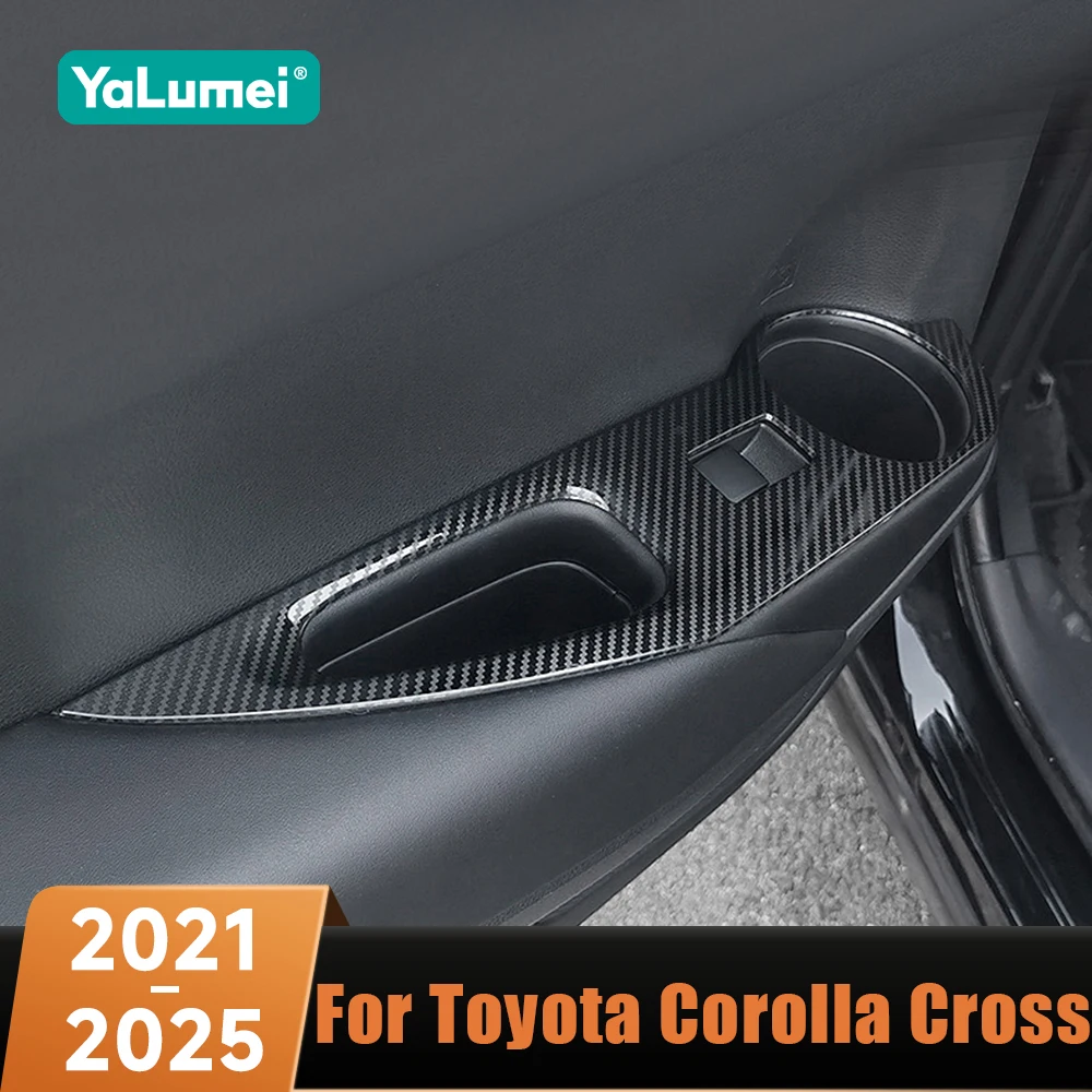 Stainless Car Door Armrest Window Glass Lifter Switch Panel Trims For Toyota Corolla Cross XG10 2021 2022 2023 2024 2025 Hybrid