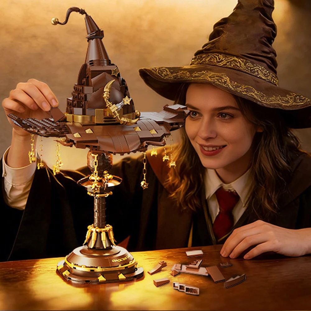 

Idea Mini Block Construction Sets Model Wizard Magic Hat Table Lamp Toys Building Bricks With Light Collection For Kids Gifts