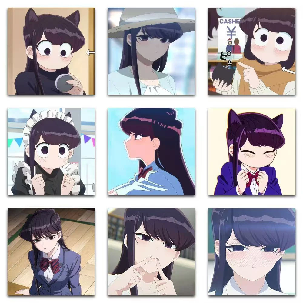 10/30/59 pçs kawaii komi shoko tadano hitohito adesivos komi não pode comunicar anime adesivo scrapbooking portátil bagagem decalque