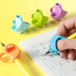 1pc crianças lápis titular correção escrita segurar caneta aperto postura ferramenta de escrita de silicone posturecorrector papelaria 2530