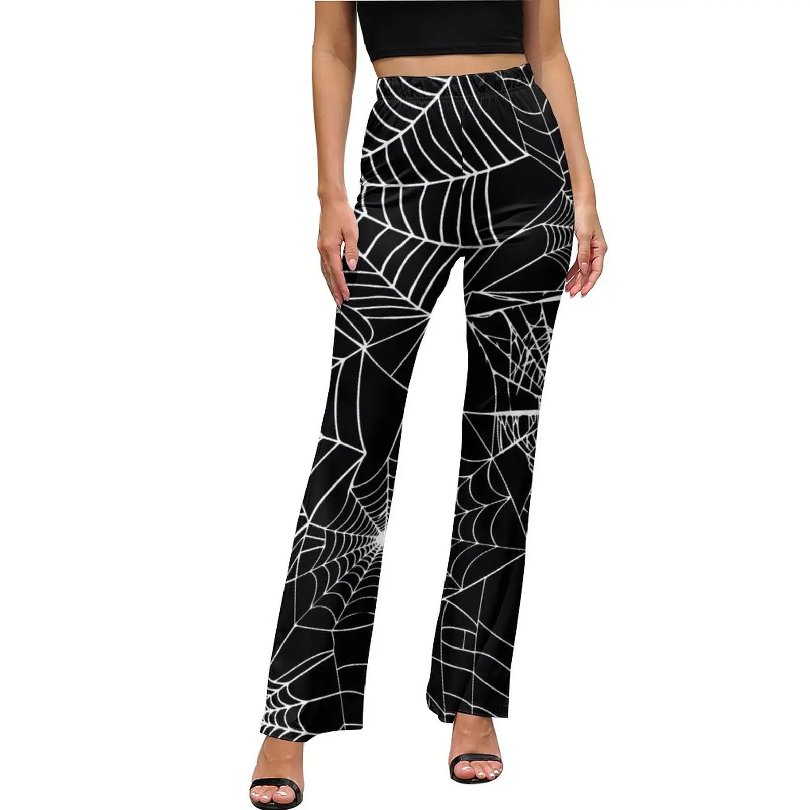 

Spooky Halloween Pants Spider Web Casual Flare Trousers Summer Women Design Harajuku Slim Pants