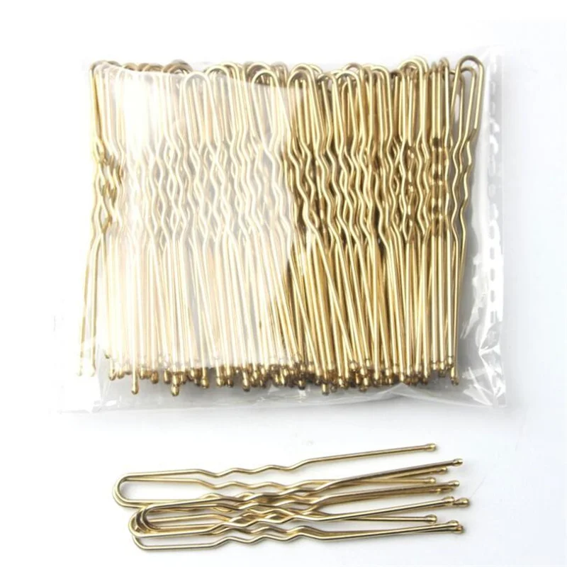 50 pcs/bag 5 6 7cm U alakú Keverés hairpins waved haja klipek Bamba Fém Tenyészbika csapok barrettes menyasszonyi Frizura Munkaeszköz haja csapok