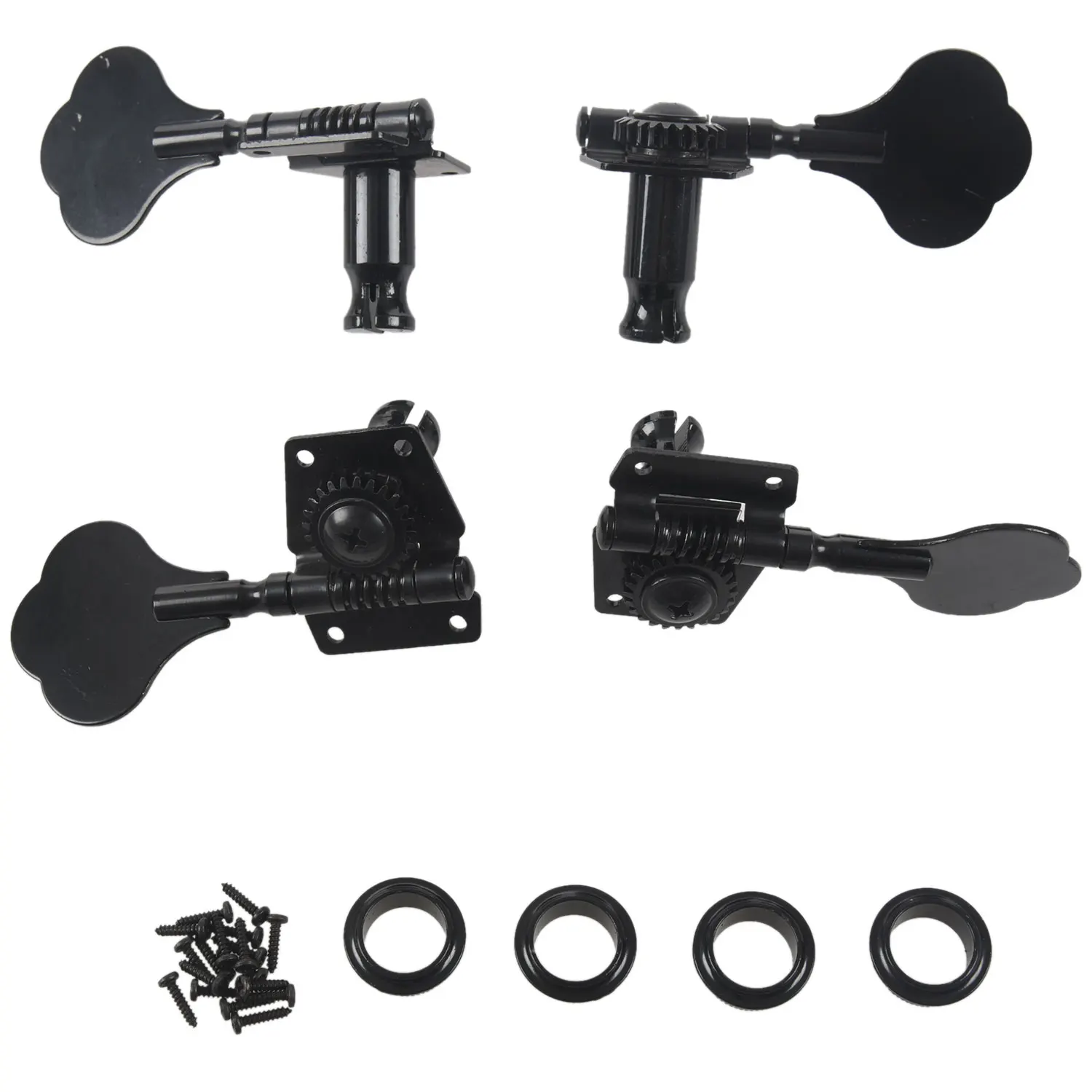 4Pcs Guitar Tuning Pegs Electric Bass Tuner Peg Guitar Open Gear Tuning Pegs Machine Heads for Fender Jazz Bass Guitar Black