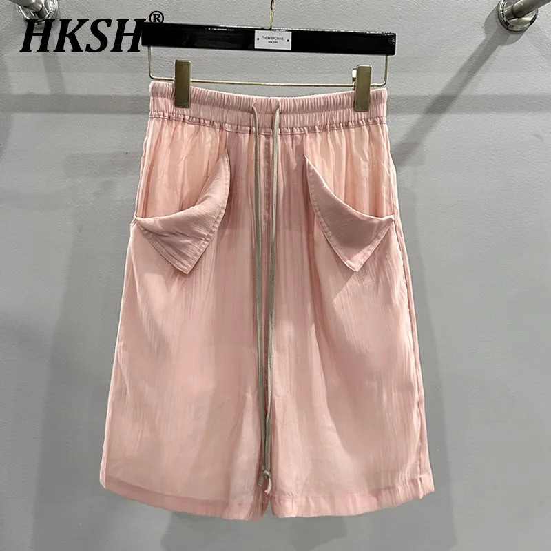 

HKSH Summer New Women Chic Tide Y2K Ins Trendy Streetwear Casual Fashion Cargo Shorts Straight Wide Leg Knee Length Pants HK5433