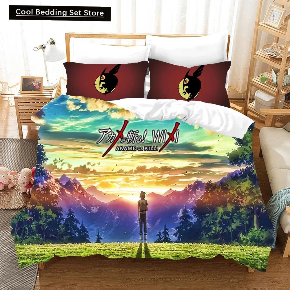 

3D Printed Anime Akame ga KILL Bedding Set Duvet Cover Bedroom Comforter Covers Single Twin King Size Quilt Cover Home Textiles