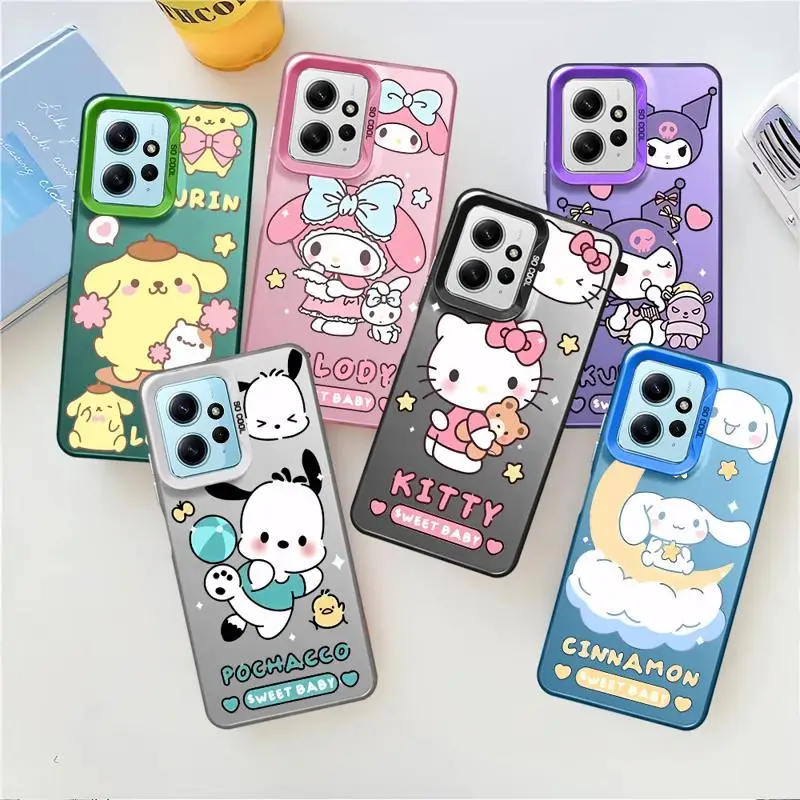 Cute Melody Kuromi Sanrio Phone Case for Xiaomi Redmi 9C 9T 10 12 4G 5G 13C A2 A1 A2 Plus Soft Cover