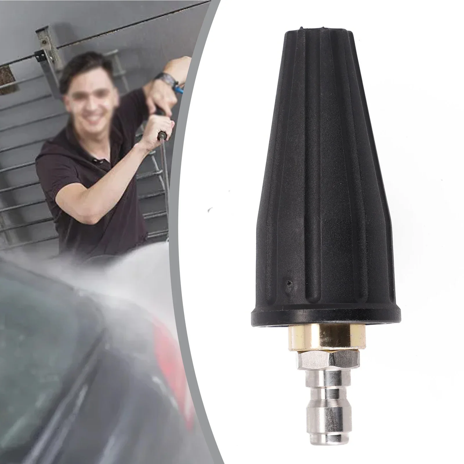 Pressure Washers Turbo Nozzle Rotating 2.5-3.5GPM 3600PSI Accessories Black Cleaning Fitting High Pressure Outdoor