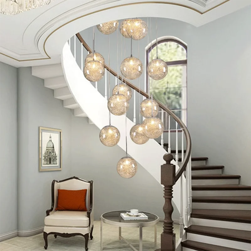 Modern home decoration crystal chandelier, stair Pendant lamp, living room Pendant lights, interior lighting