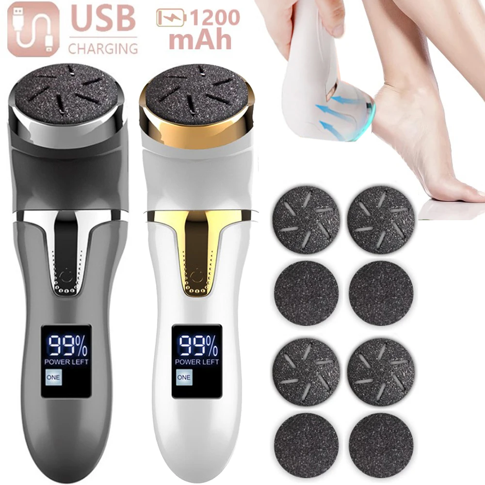 

Rechargeable Electric Foot Rasp Electric Pedicure Foot Sander IPX7 Waterproof 2 Speeds to Eliminate Feet Dead Skin and Calluses