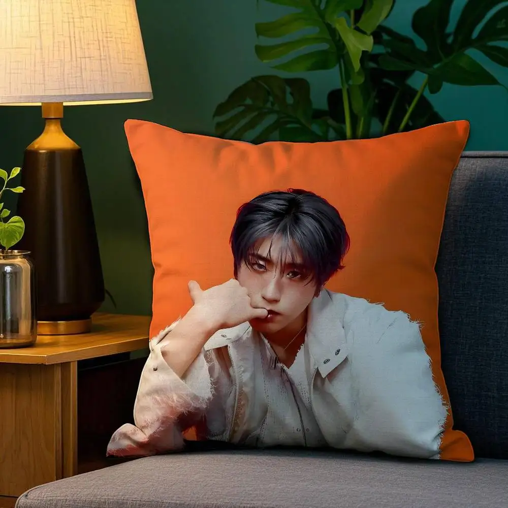 جديد H-Han J-Jisung الصبي الكورية كيس وسادة مكافحة الغبار المخدة غير مرئية سستة حريري قصير أفخم غطاء وسادة أريكة