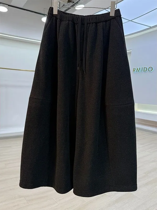 

Мужские повседневные брюки больших размеров, широкие штаны А-силуэта на флисовой подкладке, шерстяные брюки с высокой талией, удобные, для осени и зимы, для отдыха