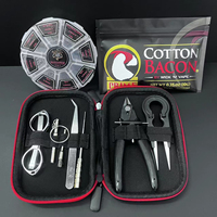 DIY Tools Bag with Bacon Cotton Organic Cotton Heating Wire Pliers Coil Jig Ceramic Tweezers for OBS ENGINE RTA Kit