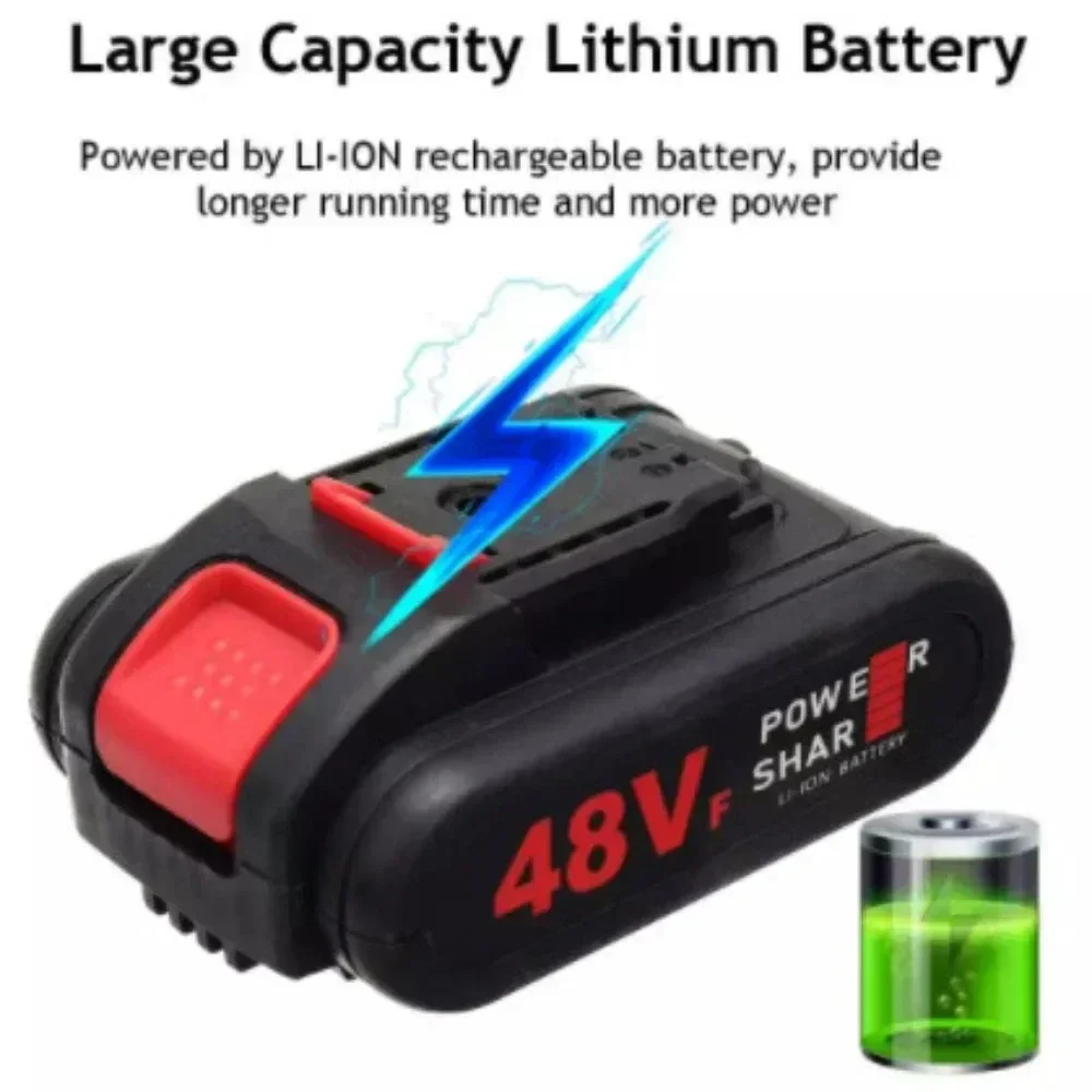 48V Cordless Rechargeable Worx Battery Power Battery Spare Battery,Replace 48VF/36VF/88VF Impact Drill Chainsaw Electric Scissor