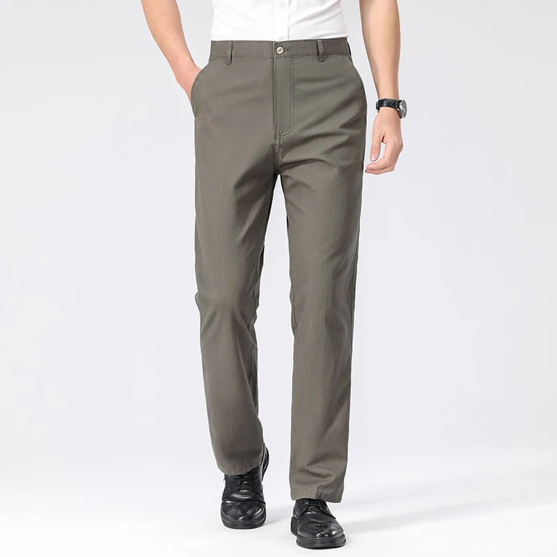 Premium Baumwoll-Bürohosen für Herren Bügelfrei Pflegeleichter Stoff Gürtelkompatibles Design Tägliche Casual-Event Lange Hosen – Detail 24