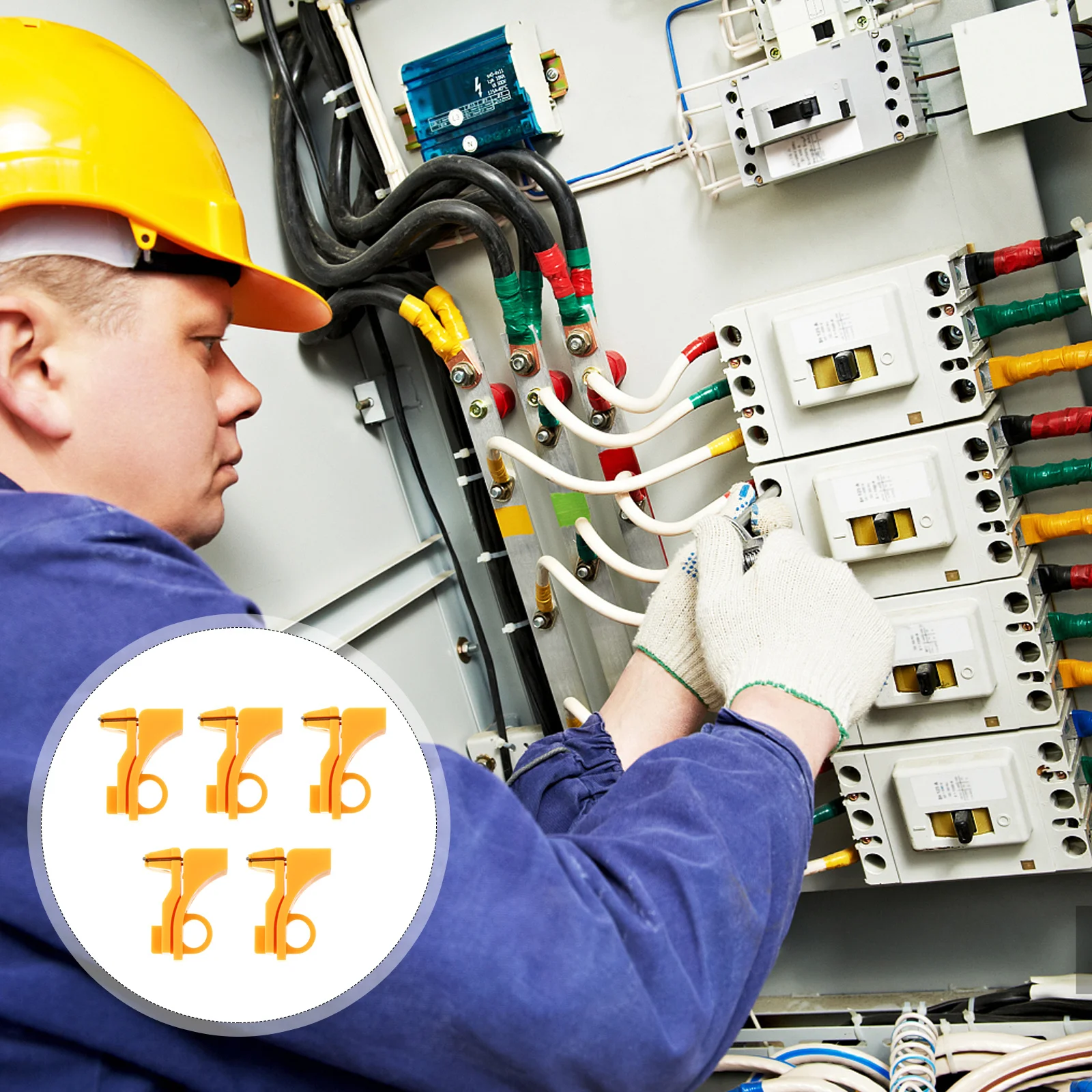 

5Pcs Breaker Manual Locking Device Safety Lockout Pin Sturdy Structure Easy Install for Industrial Electrical Systems