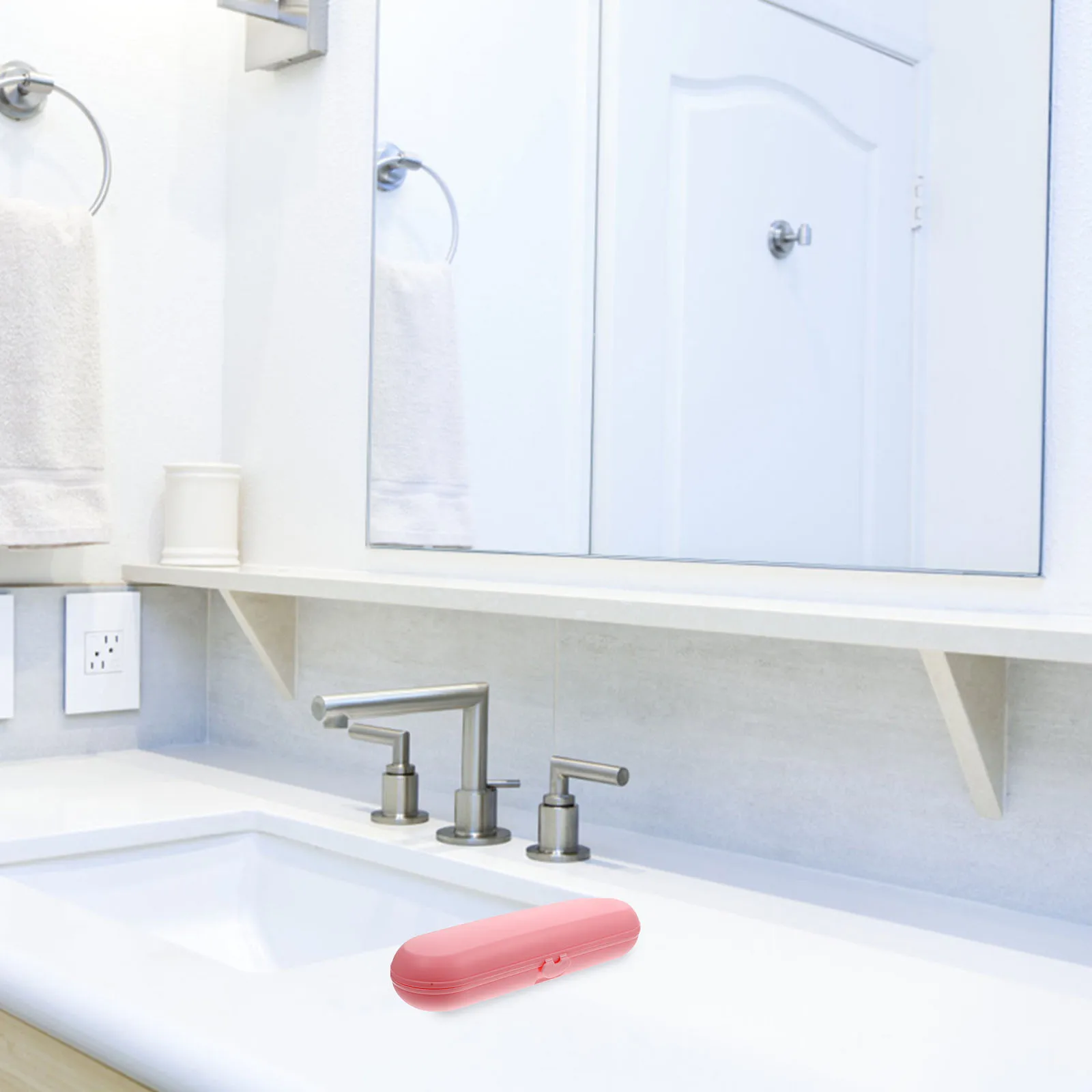 

Electric Toothbrush Storage Box White PP Holder Travel Case Durable Impact Resistant Portable Container For Brush Accessories