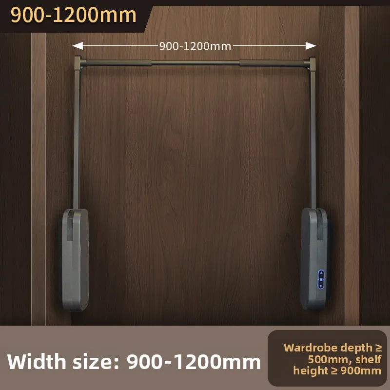 Wardrobe lift hanging clothes rod pull-down wardrobe electric lift cabinet telescopic clothes rod aluminum alloy