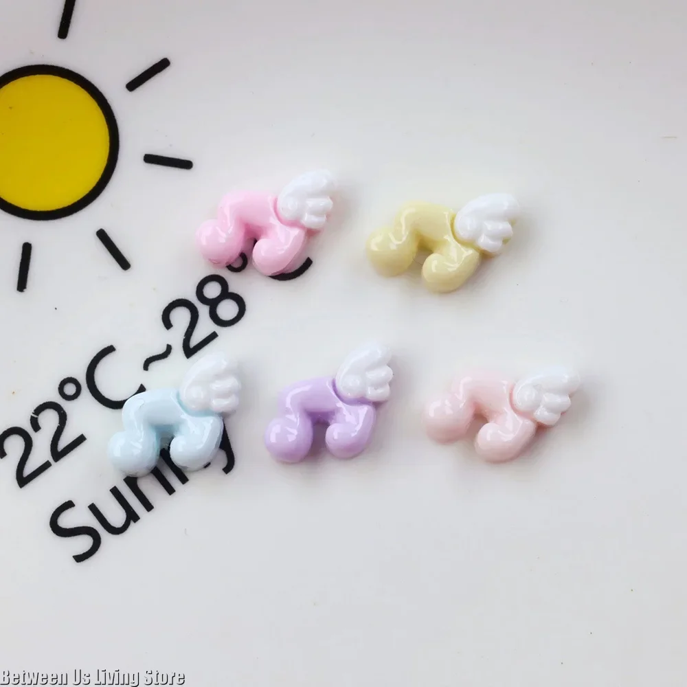 30Pcs Mixed Nail Art Charms - Cute Mini Wings & Musical Symbols, 3D Rhinestone Decorations for DIY Nail Art & Craft view 5