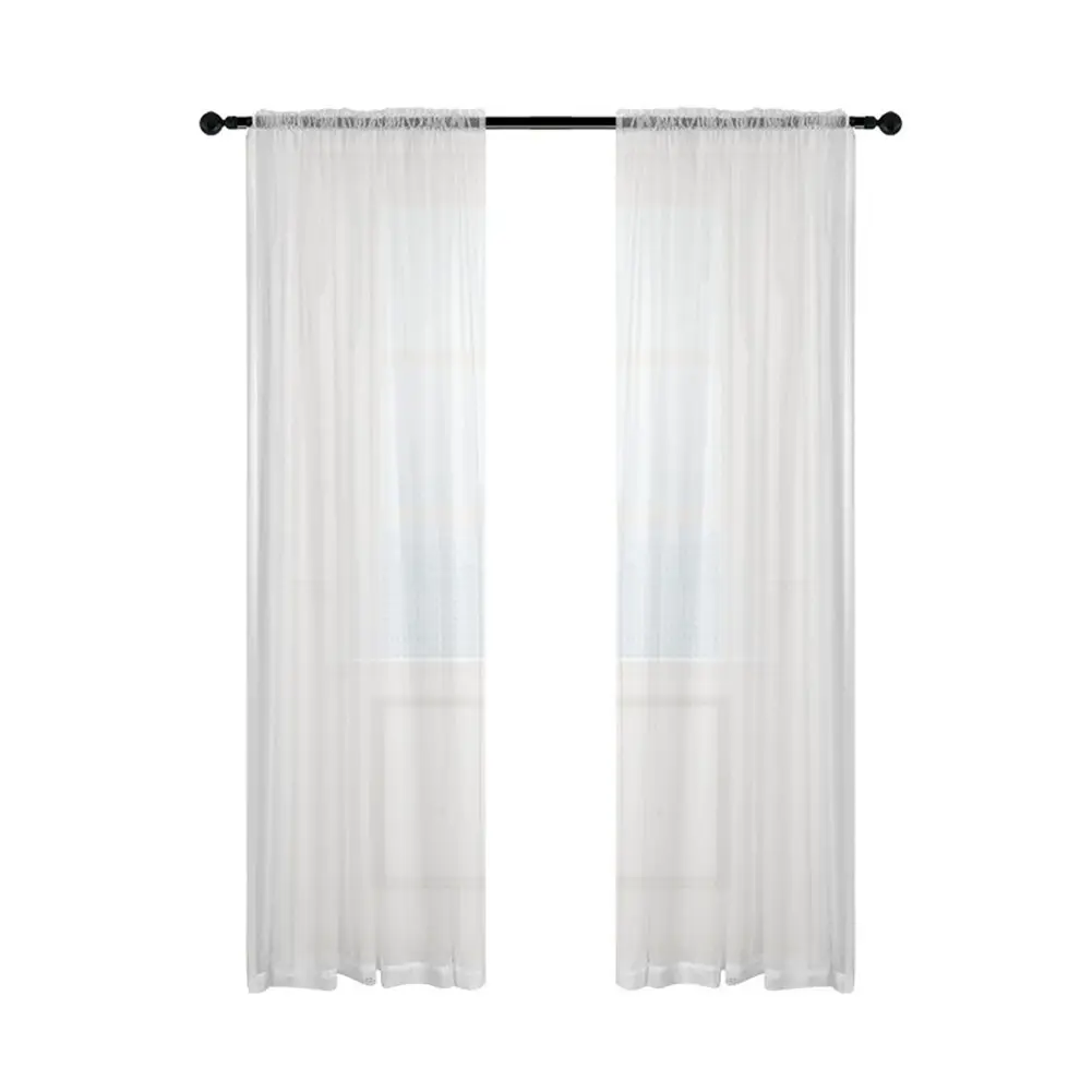 Easy Install Curtains Color: White Polyester Curtains Add Elegance To Room Easy To Clean Hanging Design Long-lasting Fabric