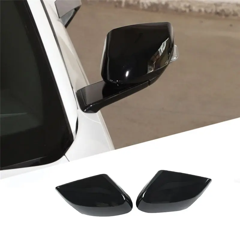 11-For Corvette C8 2020-2023 Bright Black Side Door Rearview Mirror Cover Trims Car Accessories Left+Right Side