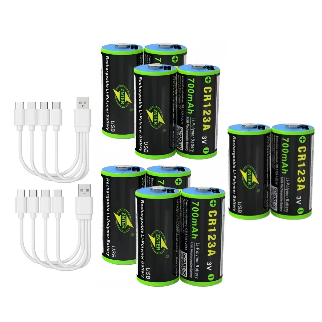 10PCS CR123A 3V 700mah 2100mWh 3.0V TYPE C USB rechargeable Li-polymer polymer 3V constant voltage lithium battery