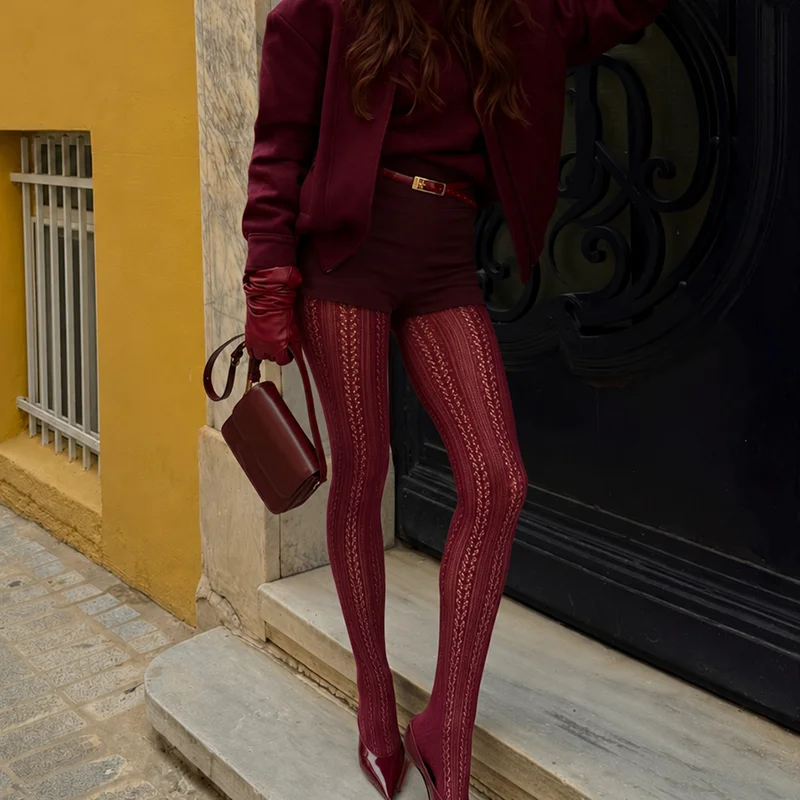 Damen-Strumpfhose mit Vintage-Muster, durchsichtiges Netz, Blumenmuster, hohe Taille, dehnbare Strumpfhose, Party, elegante Mode, Strümpfe für Damen