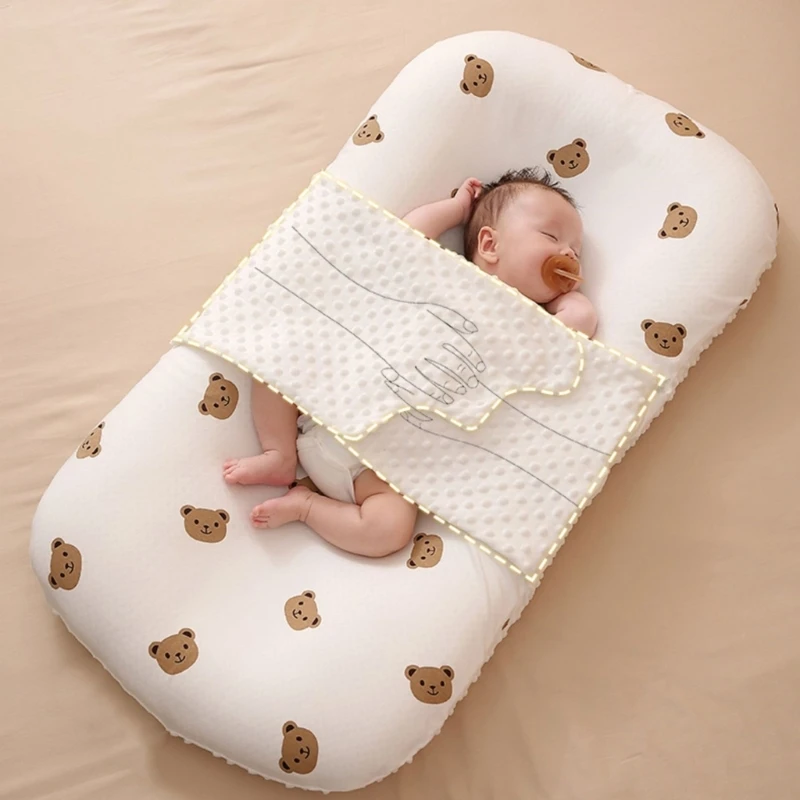 Portable Newborn Bed for Boy Girl Baby Nest Lounger Safe and Comfortable Sleep Support Cushion Travel Bed Infant Lounger