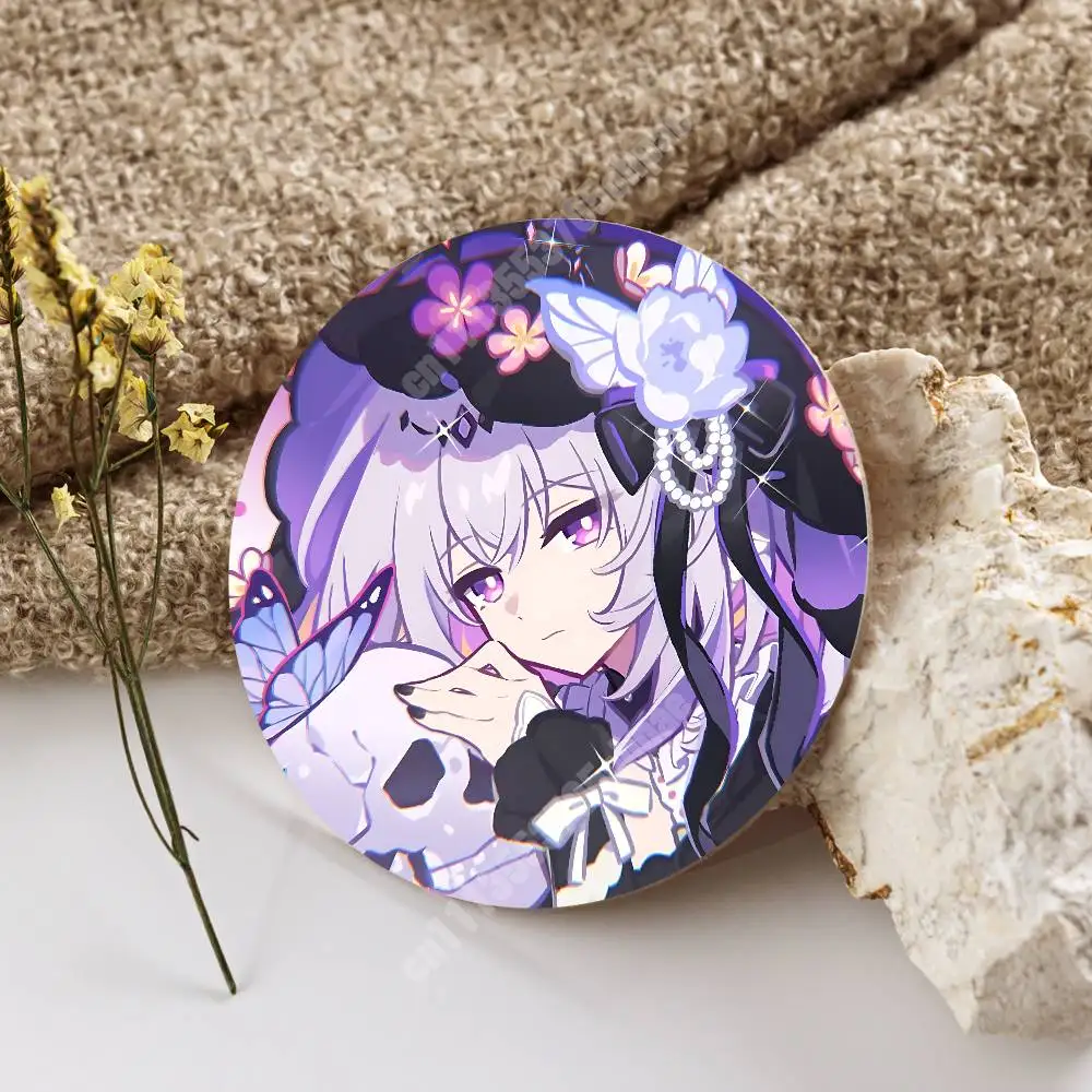 Castorice Honkai Star Rail Wooden Cup Mat Espresso Whiskey Soda Water Coaster for Dessert Store