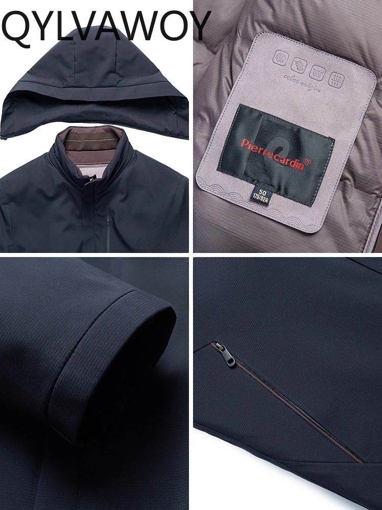 QYLVAWOY Middle-Aged Men's Down Jacket 2024 New Thickened Warm Men's Clothing Winter Outerwear Middle-Aged Elderly Dad's LJ2604