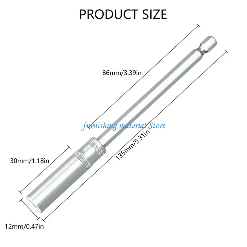 

Y5GD 1/4Inch Drive Deep Hole Socket Wrench 4-14mm Nut Driver for Electric Tool