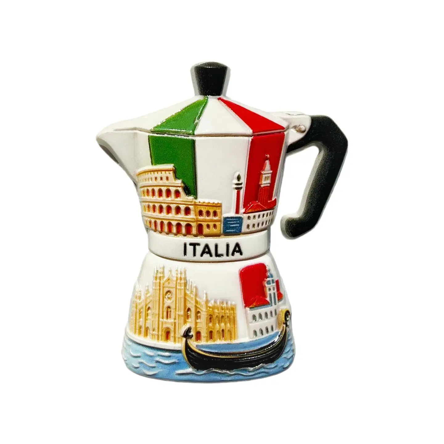 Italian Creative City Landmark Scenery Octagonal Moka Pot Travel Souvenir Decorative Magnetic Refrigerator Sticker