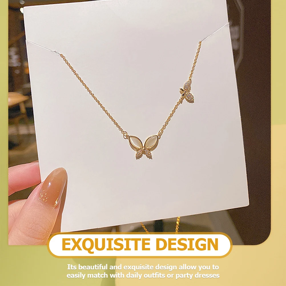 

Butterflies Necklace For Women Gold Clavicle Chain Pendant Simple Jewelry Gift Titanium Steel Skin-Friendly Durable Trendy
