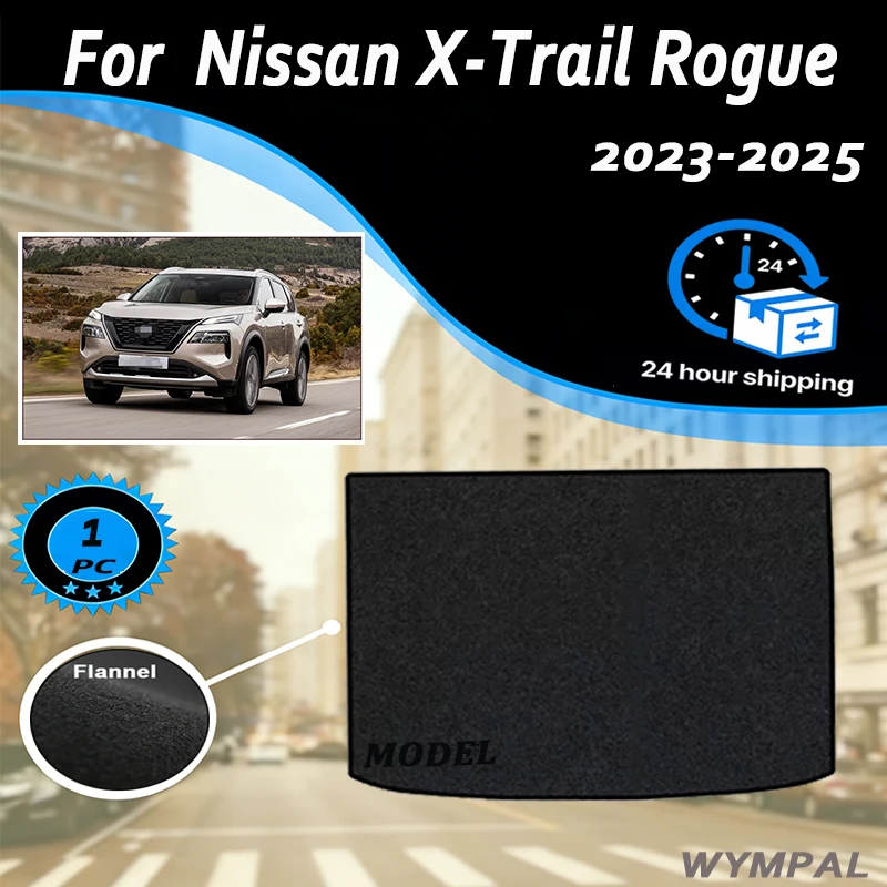 Velours-Kofferraummatten für Nissan X-Trail Rogue T33 2023 2024 2025 Hybrid-Version, schmutzabweisende Teppiche, schwarze Laderaummatten