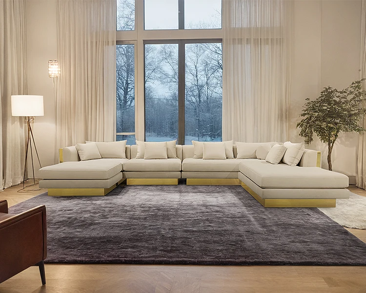 Luxury Couch Living Room Furniture Set Italian Luxury Modern L Shaped