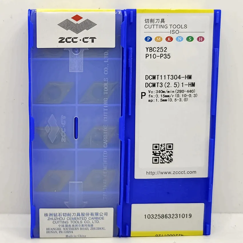 

DCMT11T304-HM YBC252 DCMT32.51 DCMT11T304 ZCC.CT CNC blade carbide inserts Turning insert For Steel P10-P35 10pcs/box