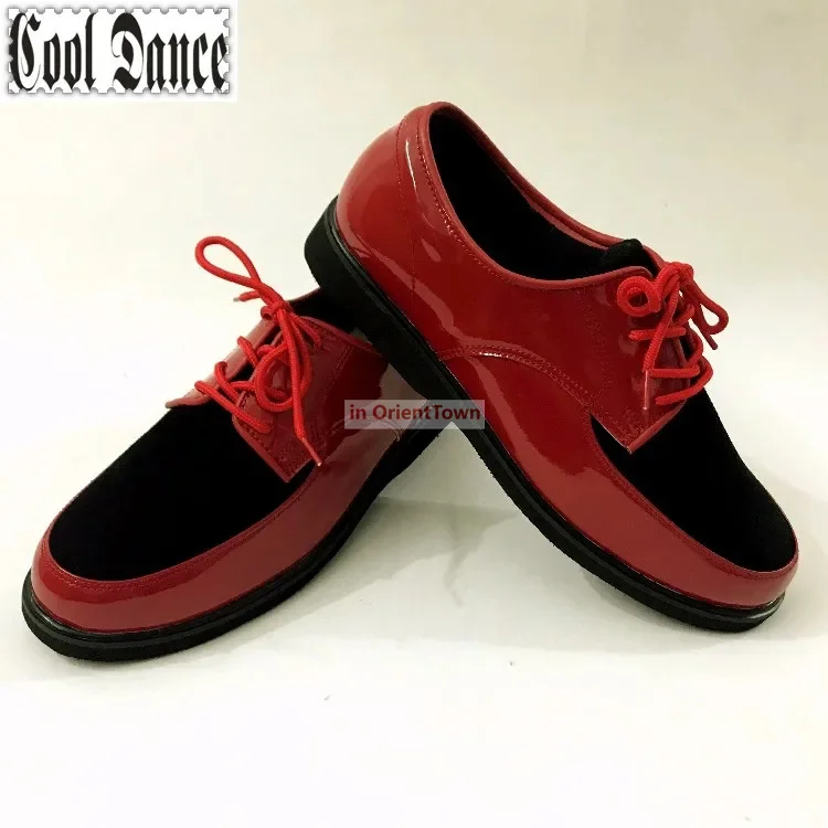 COOL DANCE Authentic Poppin Locking Shoe Funky Street Dance Red Blue Black Leather Shoes European Trend Hip Hop Popping Shoes