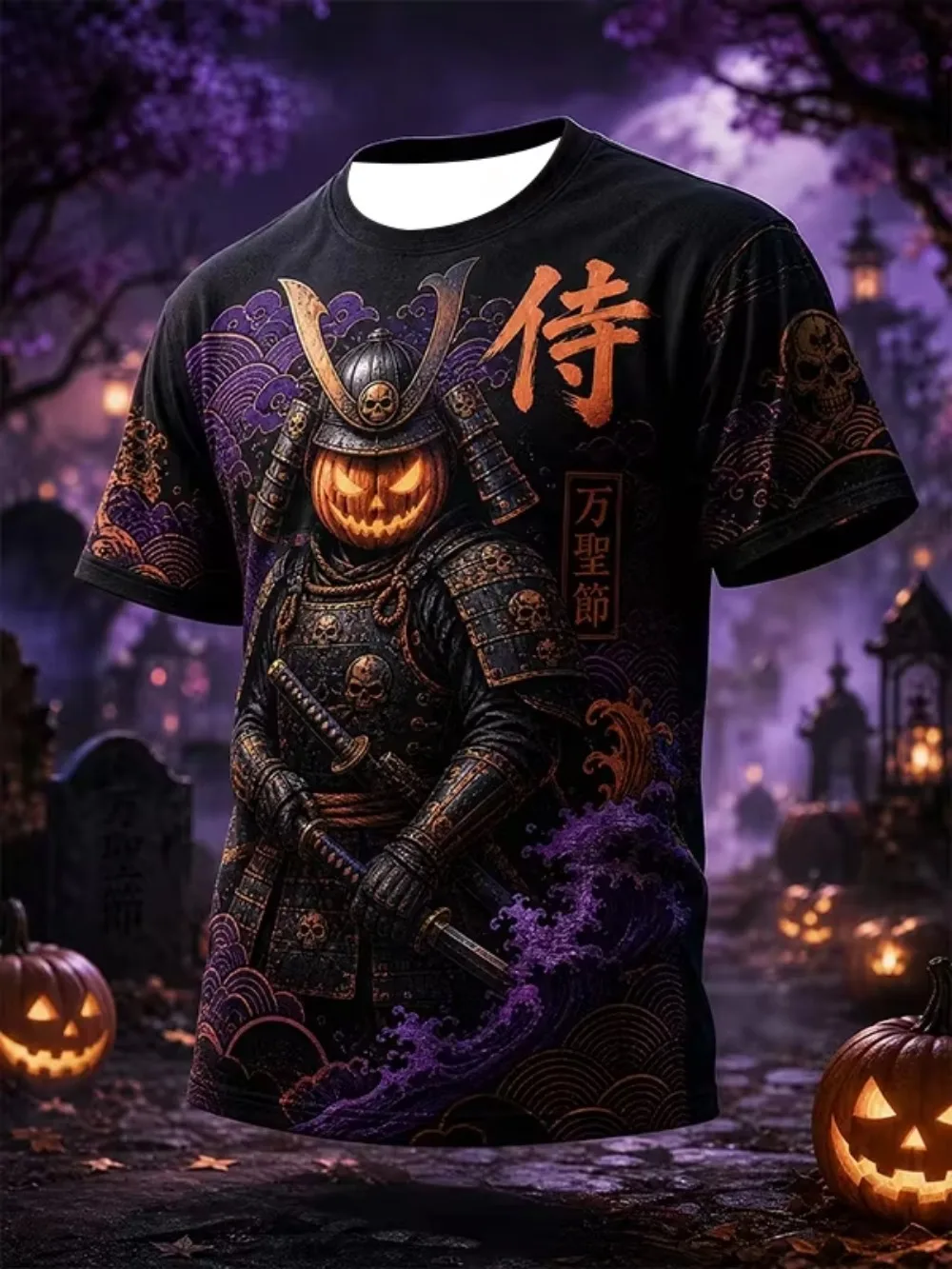 Halloween Pumpkin Armor Warrior 3D Printed Sport Quickdry Breath Men Plus-sizeT-Shirt Outdoor Street Cosplay  Parent-Child Cloth