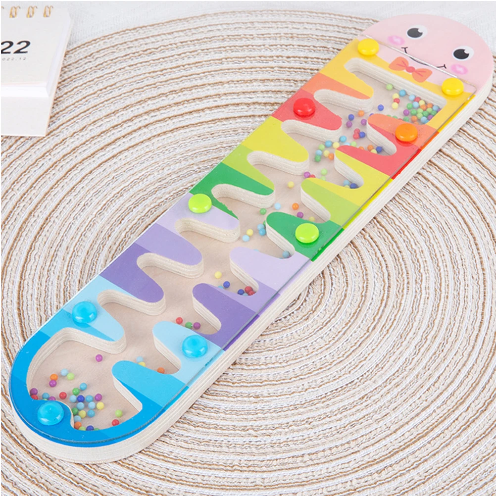 Juguete de madera con forma de reloj de arena arcoíris, diseño de superficie lisa, educativo portátil, juego feliz, juguetes Montessori para bebés