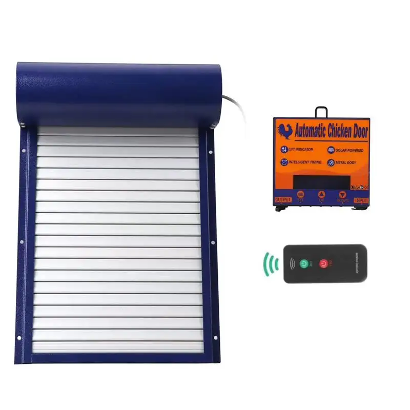 

Automatic chicken cage door with light sensing remote control, fully automatic timed rolling shutter, anti pinch pet door