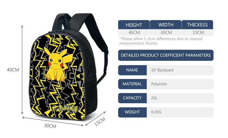 Pokemon Kid School Backpack Storage Bag Kawaii Pikachu Anime Figures Student Children\'s Backpack Backpacks Luggage Bags Mochila