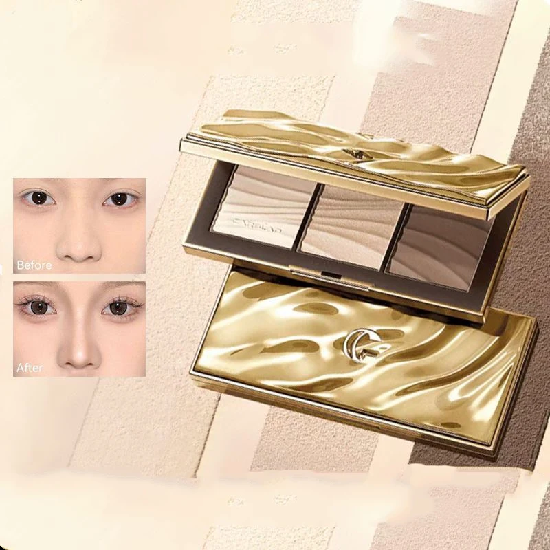 3-Color Contour & Highlight Palette – Matte Shadow + Highlighter in One,Natural Face Sculpting,Portable Travel Essential