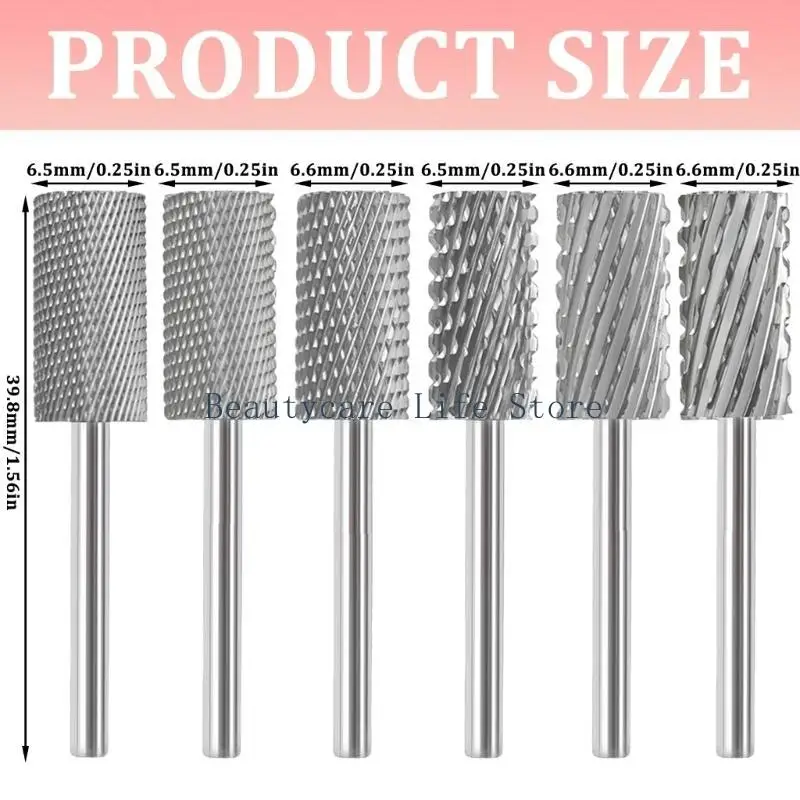 652C Nagelhautpflege, Wolframkarbid-Nagelbohrer, professionelles Pediküre-Bohrer-Aufsatzwerkzeug für elektrische Nagelfeilen