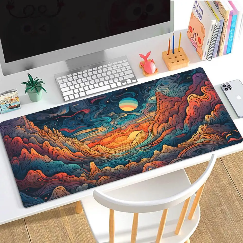 

Art aesthetic landscape large Mouse Pad Desk Mat Stitched Edge Non-Slip Durable pad for computer mouse Gaming pads