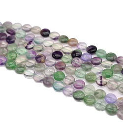 Natural Colorful Fluorite Shinny Round Stone Loose Beads For Jewelry Making DIY Bracelets Necklace Strand Woman 10x10mm