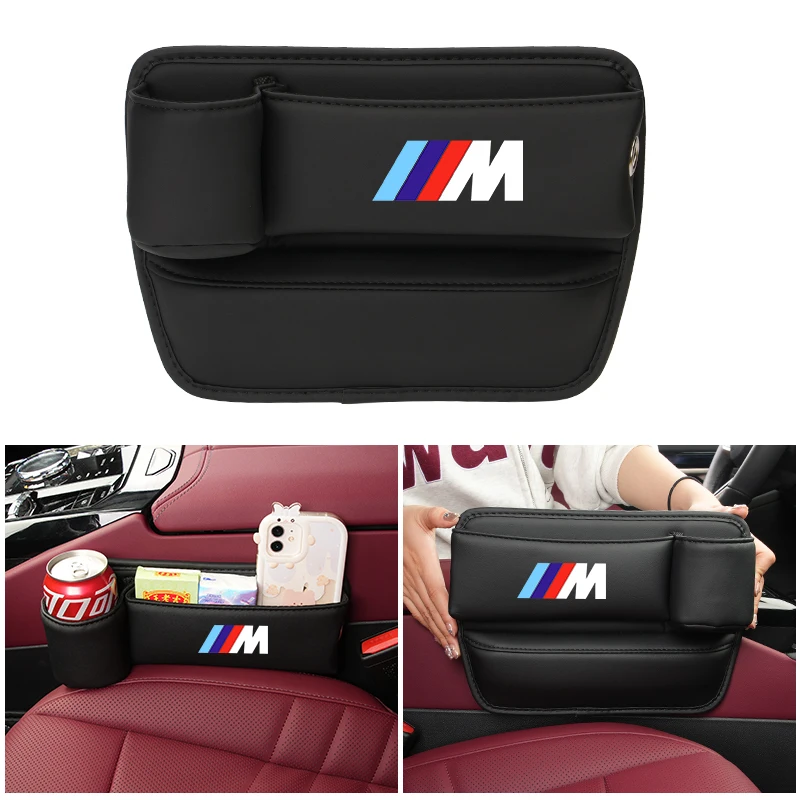 Car Seat Gap Storage Box Crevice Side Organizer with Cup Holder For BMW E90 E91 E60 E61 F10 F07 E63 E64 F12 F13 G30 