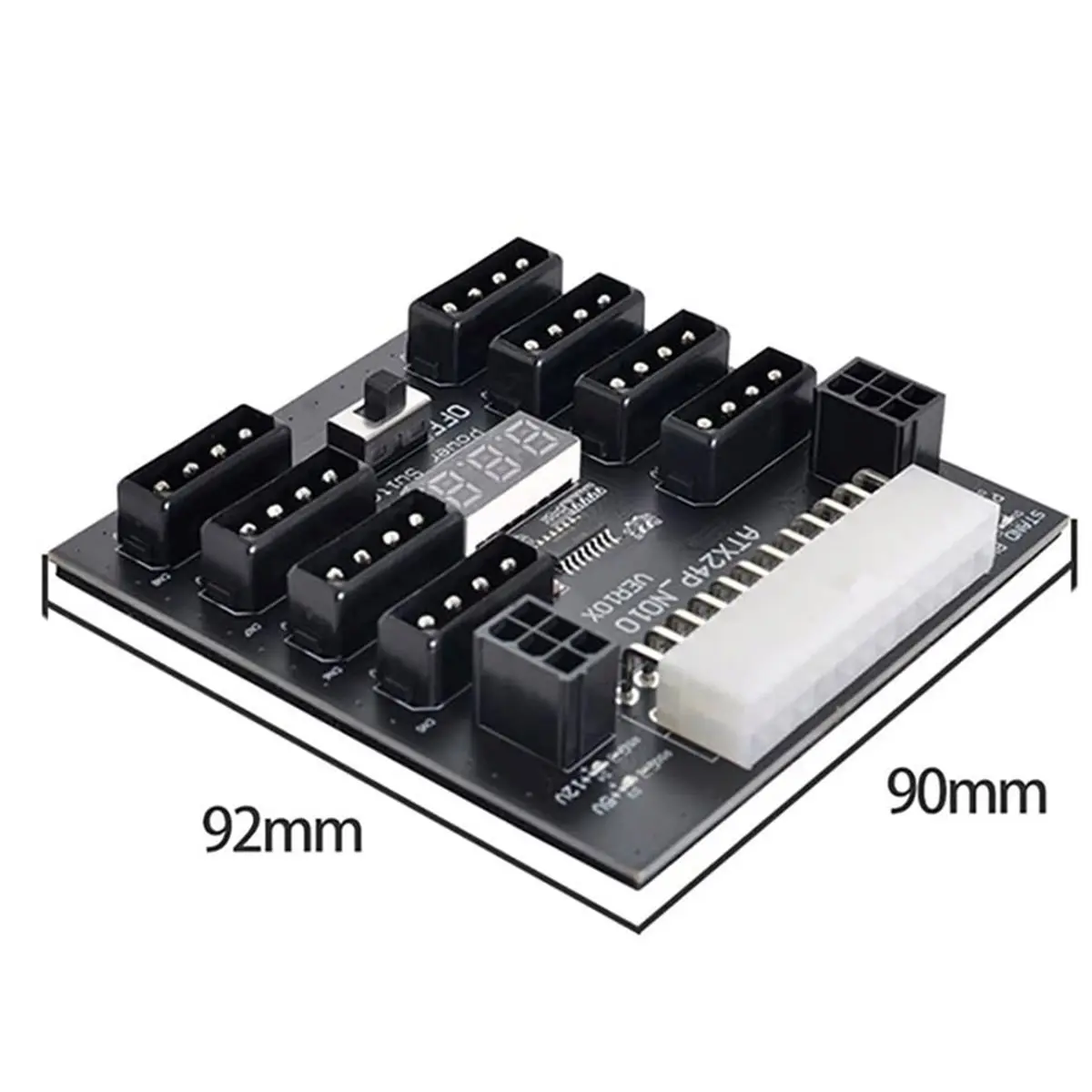 

(ABGQ) Плата питания для сервера ATX, 24-контактный разъем на IDE 8X 4-контактный + 2X 6-контактный, для майнинга CHIA ETH BTC