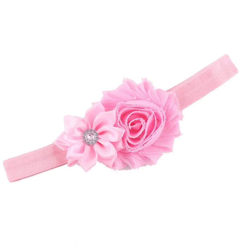 10pcs/lot Shabby Chiffon Ribbon Rose Flower Baby Girls Headband Newborn Toddler Infant Kids Hair Accessories Birthday Gifts Set